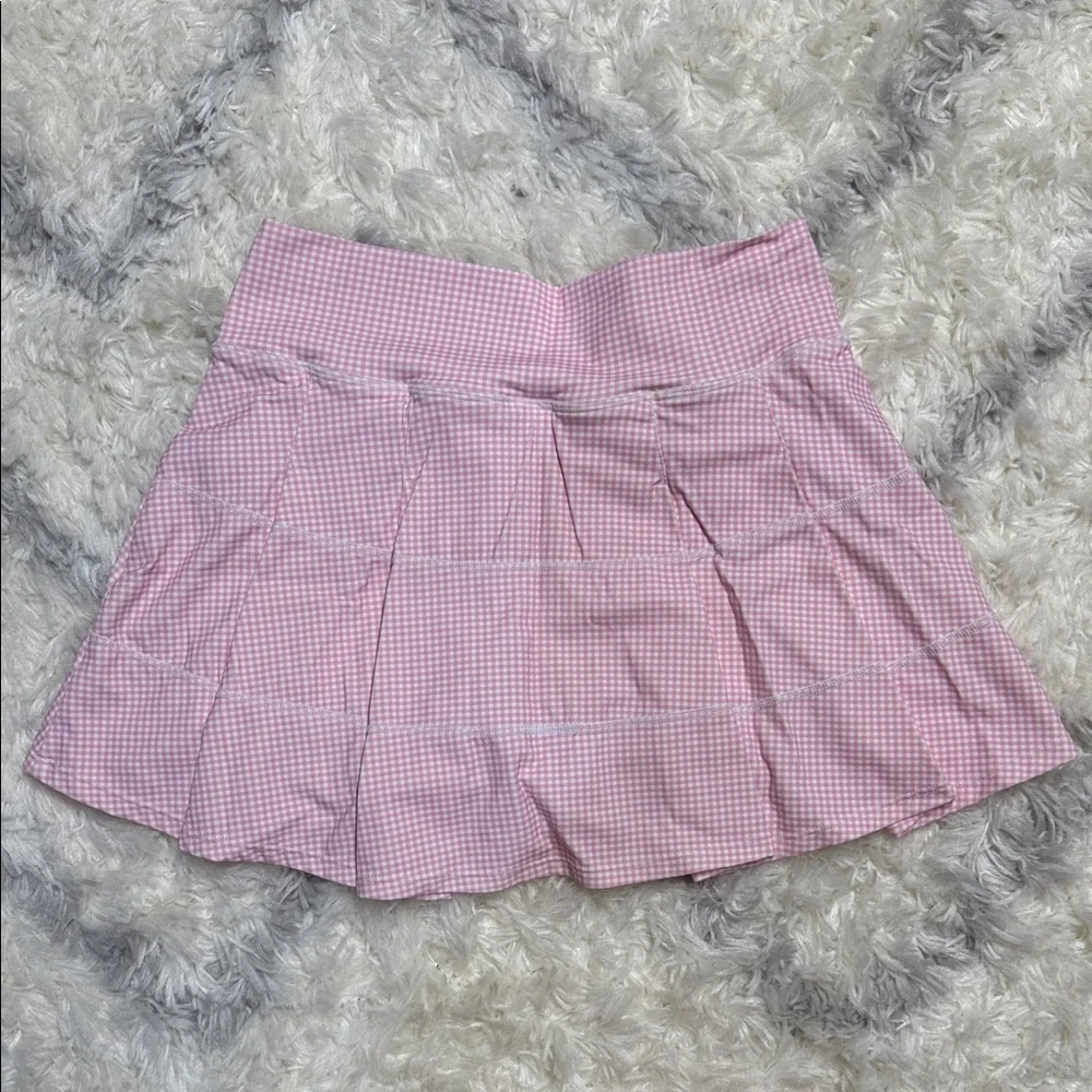 Chic Pink Gingham Mini Skirt - Picture 2 of 2